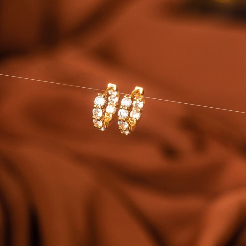 Trio de argolas Exuberantes folheadas a ouro 18k