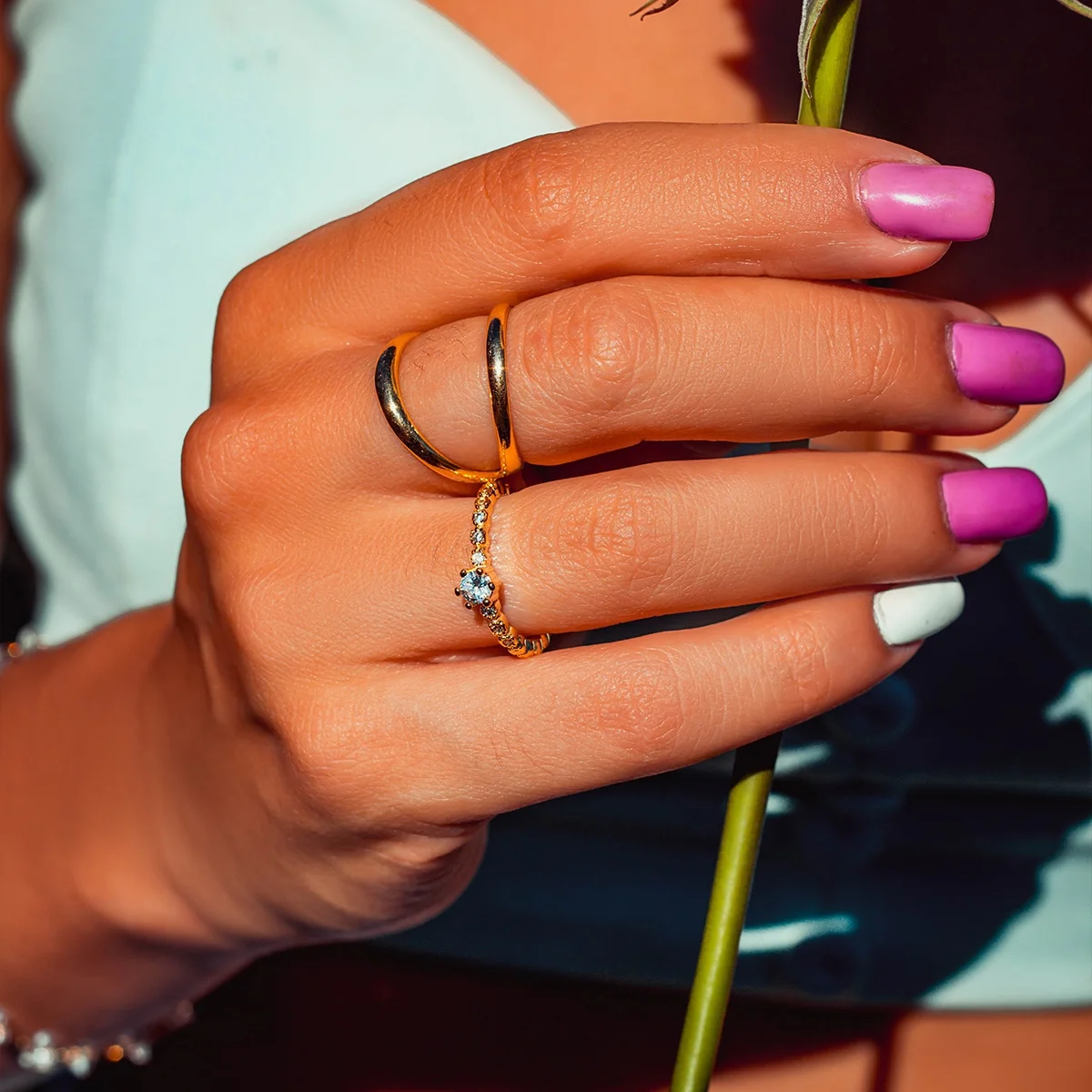 Anel Cinderela folheado a ouro 18k