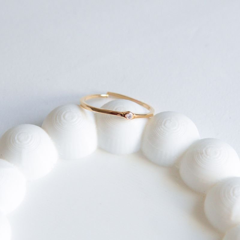 Anel Luz regulável folheado a ouro 18k