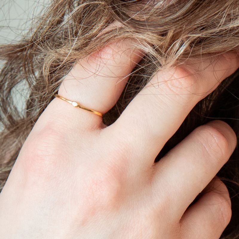 Anel Luz regulável folheado a ouro 18k