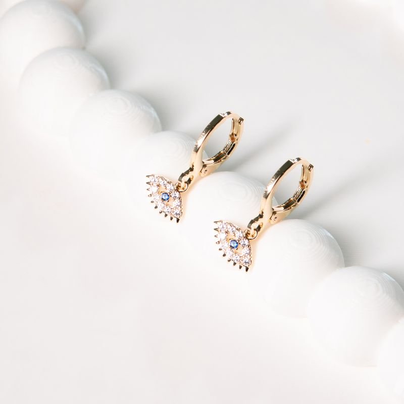 Argola Amuleto Olho Grego folheado a ouro 18k