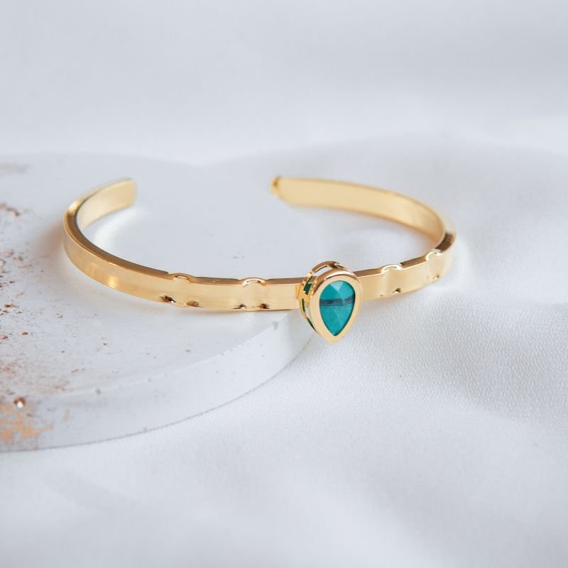 Bracelete Essência Turquesa folheado a ouro 18k