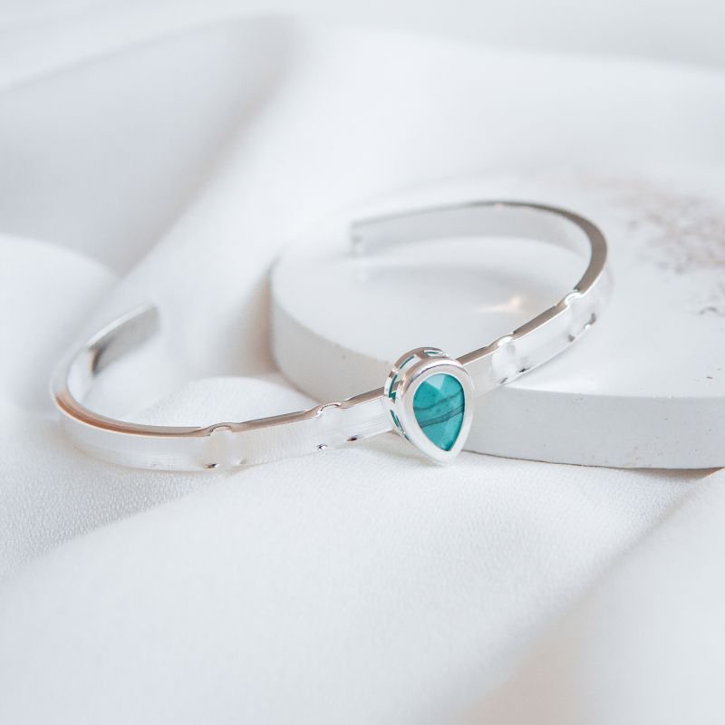 Bracelete Essência Turquesa folheado a prata