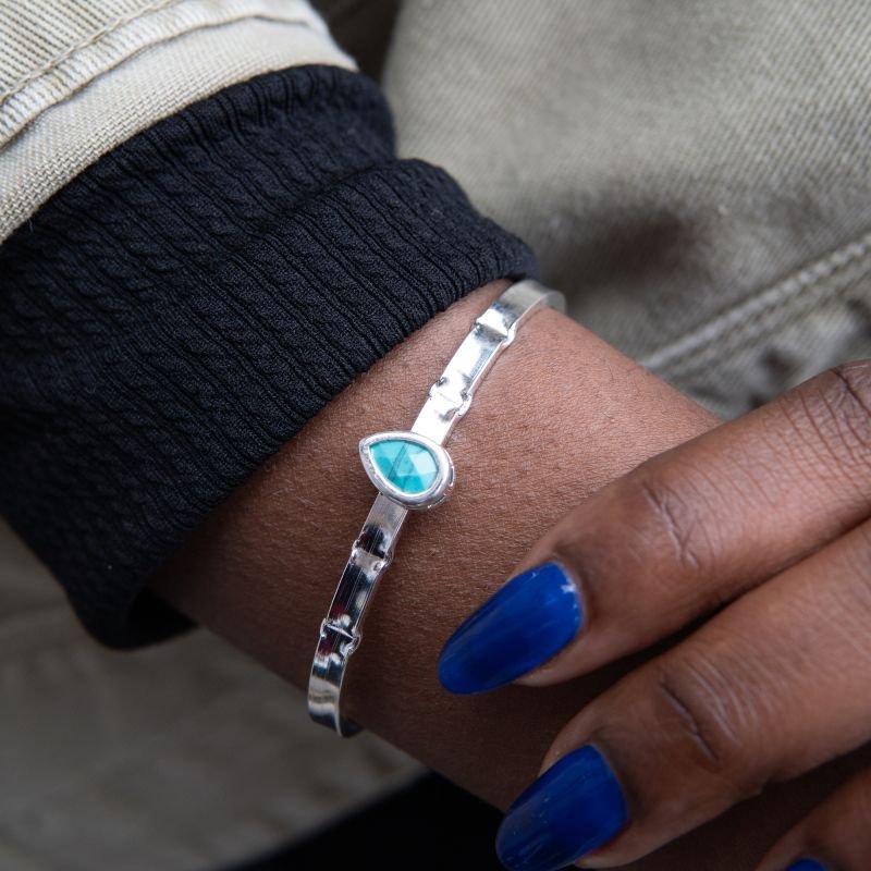 Bracelete Essência Turquesa folheado a prata