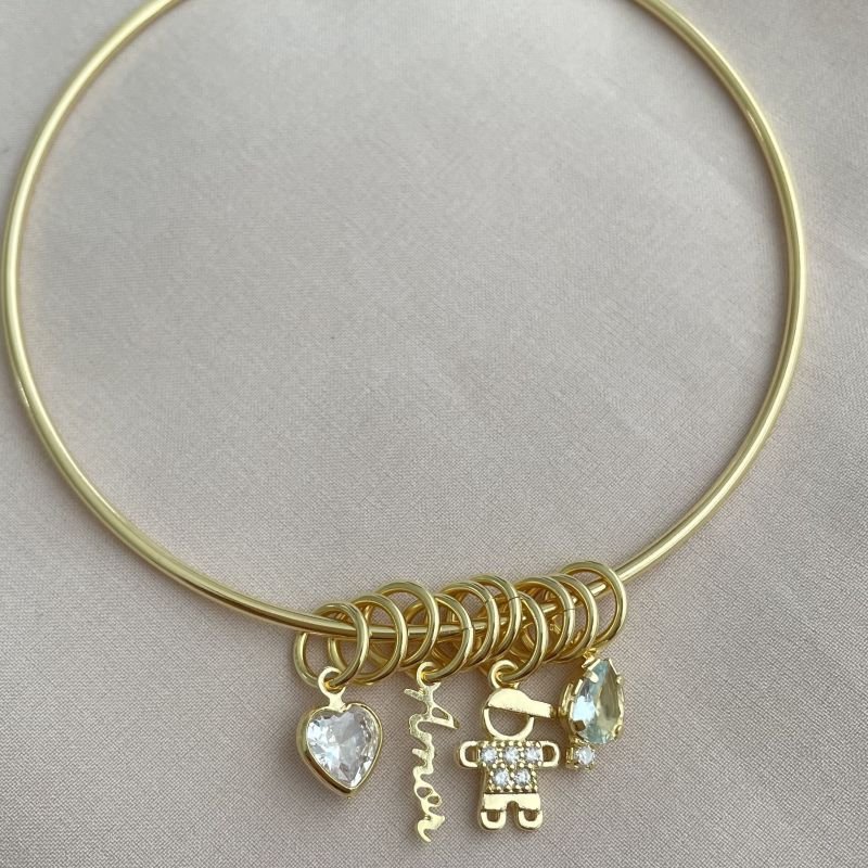 Bracelete Laço de Amor meu Menino folheado a ouro 18k