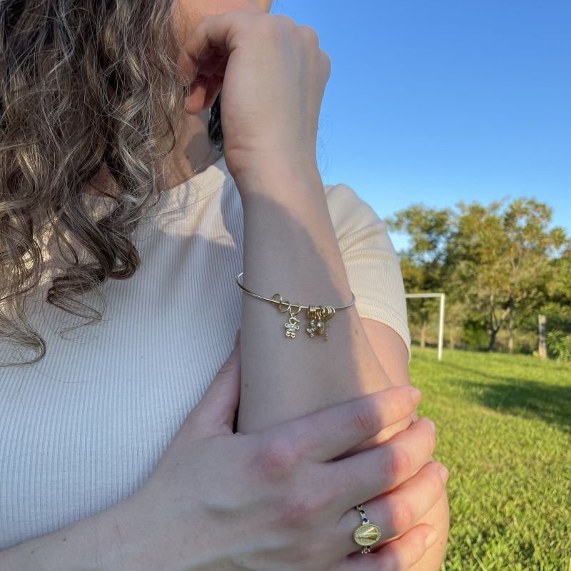 Bracelete Laço de Amor meu Menino folheado a ouro 18k