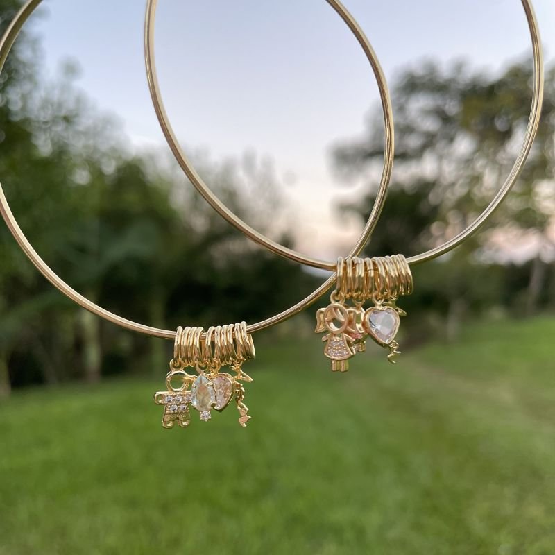 Bracelete Laço de Amor meu Menino folheado a ouro 18k