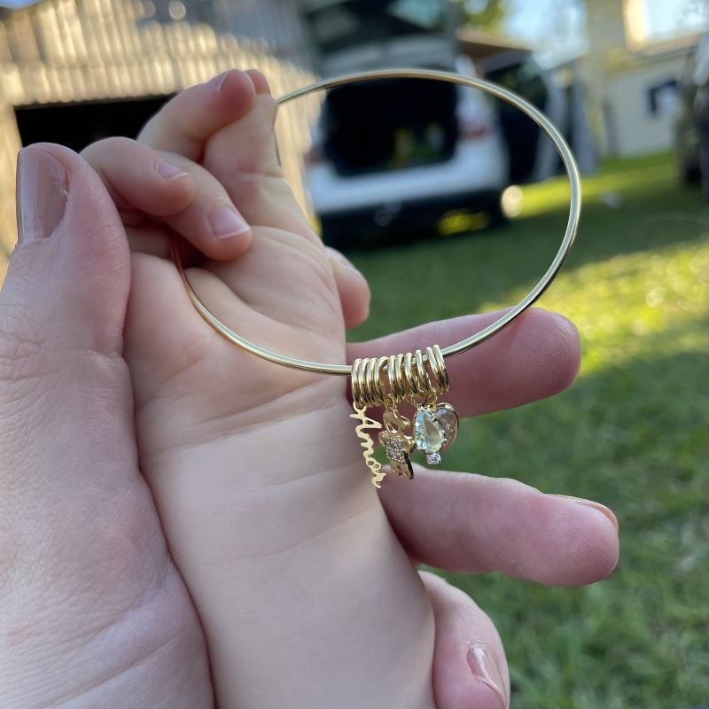 Bracelete Laço de Amor meu Menino folheado a ouro 18k
