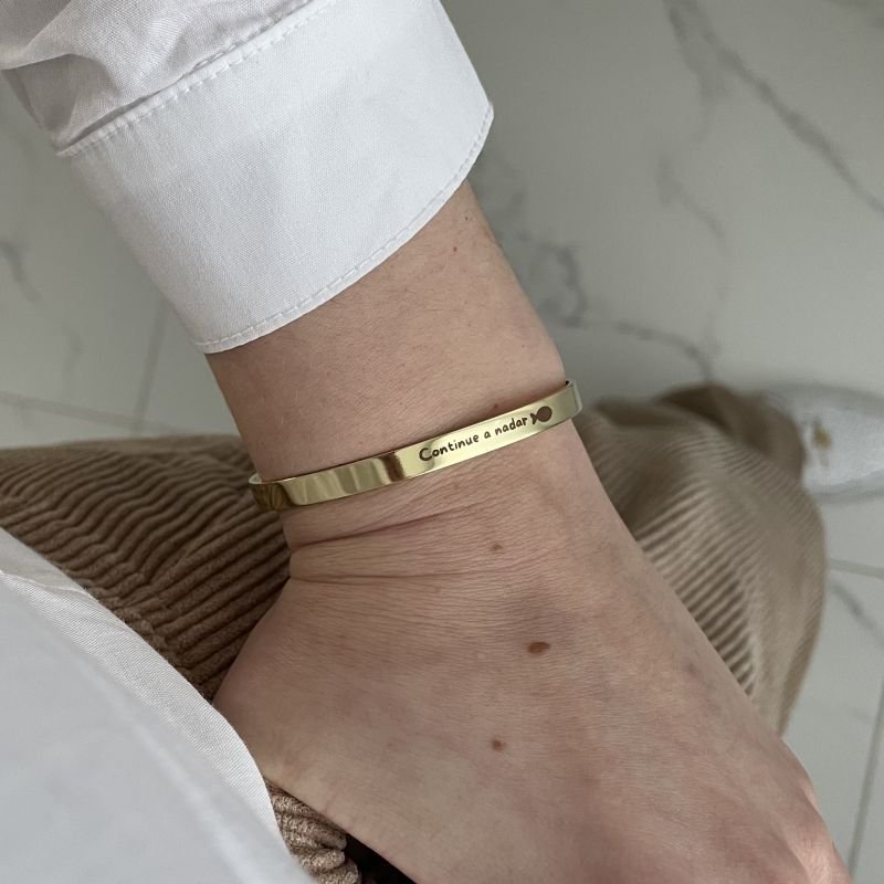 Bracelete personalizado regulável folheado a ouro 18k - 2 dias úteis para envio