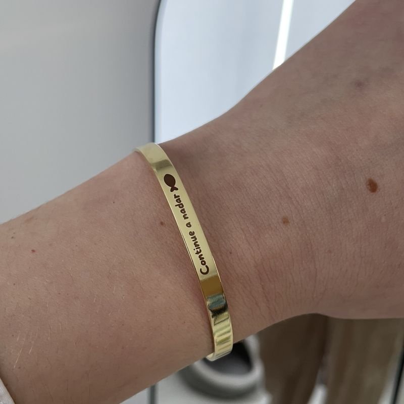 Bracelete personalizado regulável folheado a ouro 18k - 2 dias úteis para envio
