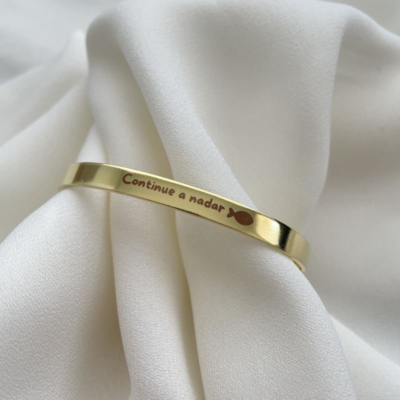 Bracelete personalizado regulável folheado a ouro 18k - 2 dias úteis para envio
