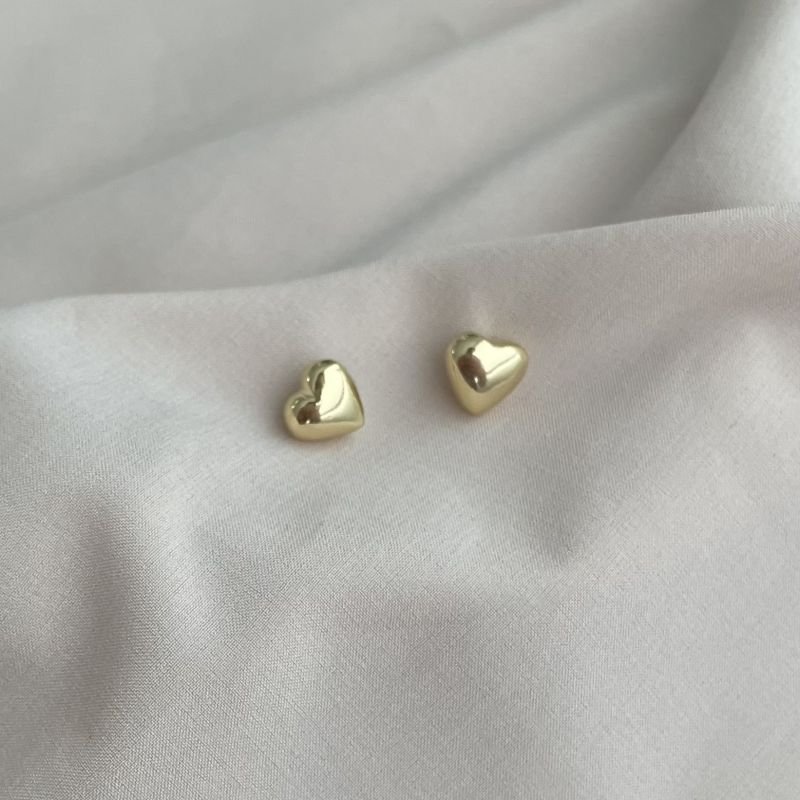 Conjunto Coração Bold folheado a ouro 18k