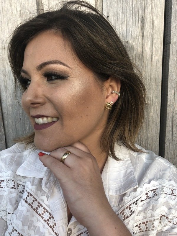 Brinco de cavalo e ferradura, folheado a ouro 18k