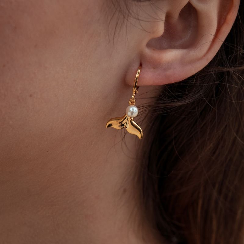 Brinco de Encanto do Oceano folheado a ouro 18k
