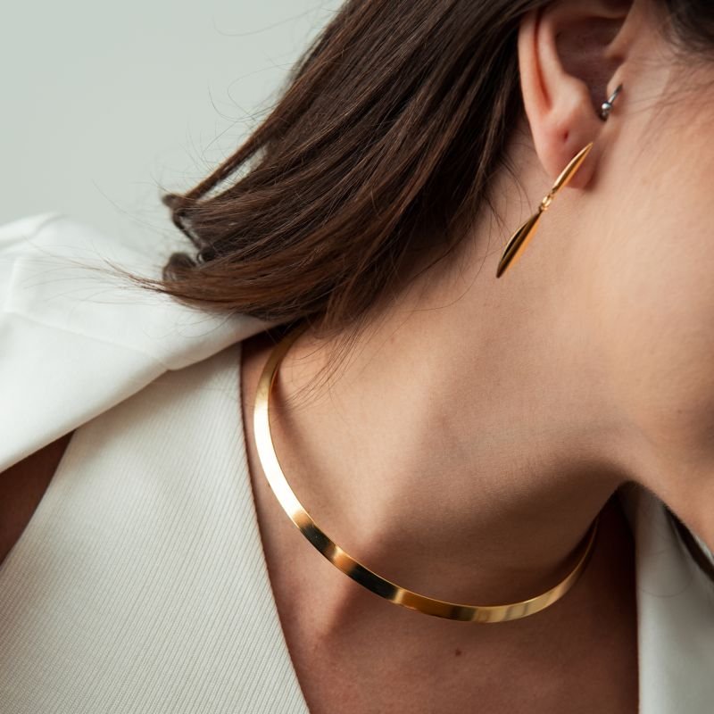 Brinco de losango folheado a ouro 18k