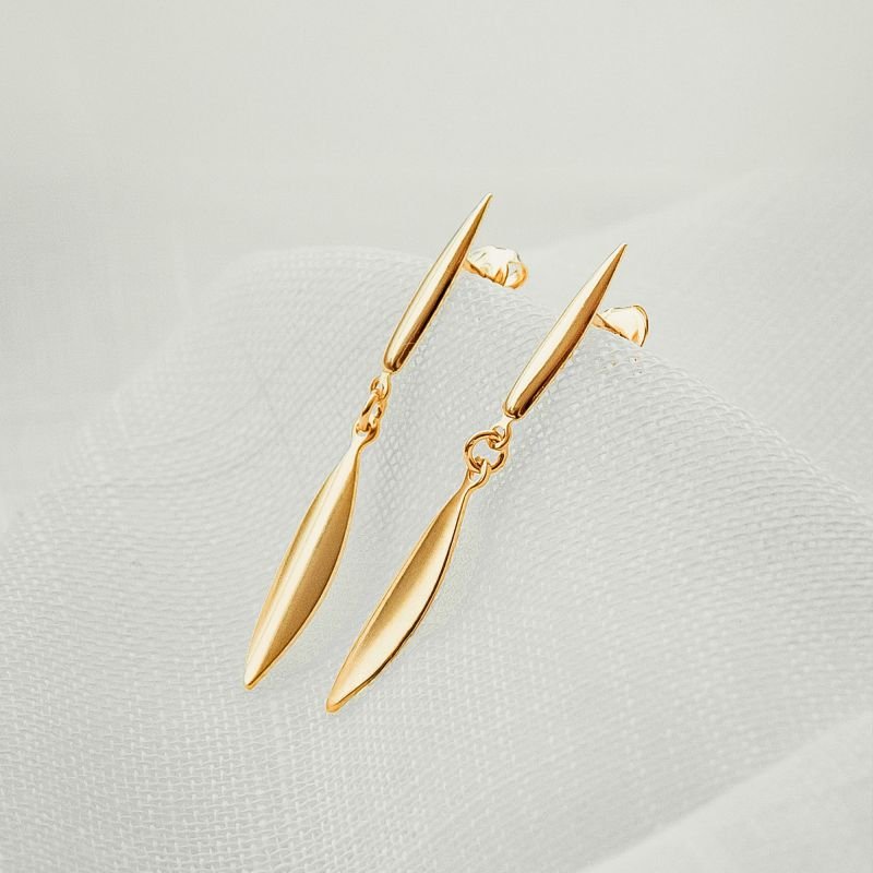 Brinco de losango folheado a ouro 18k