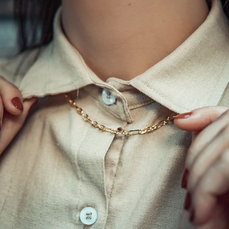 Choker de elos cartier 3x1 folheado a ouro 18k