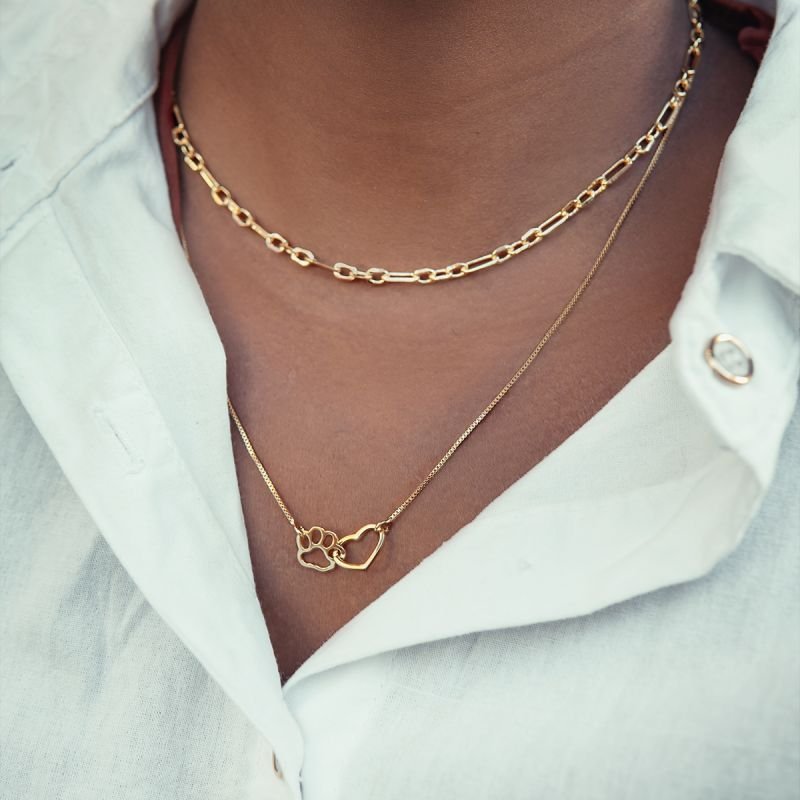 Choker de elos cartier 3x1 folheado a ouro 18k