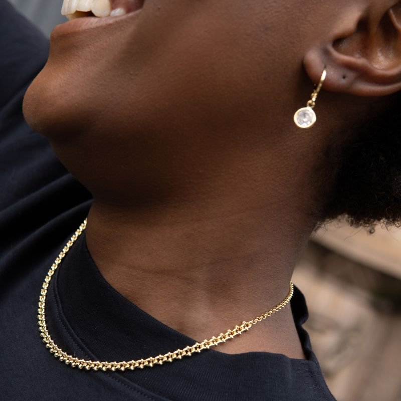 Choker de elos folheada a ouro 18k