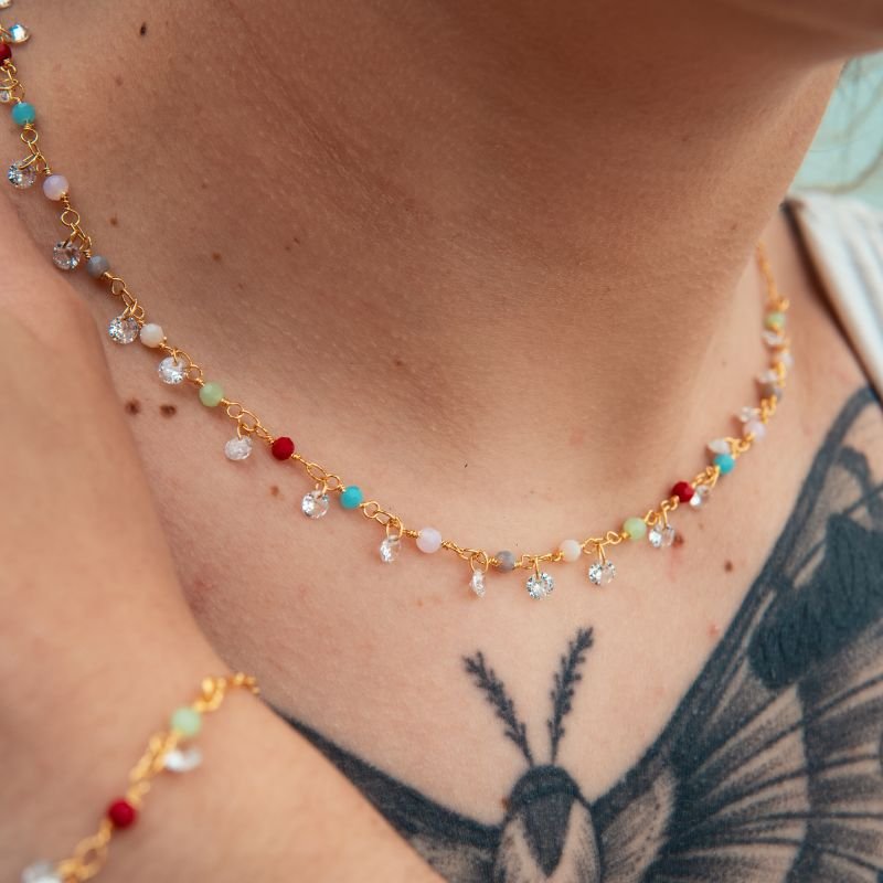 Choker Virada 2025 folheada a ouro 18k