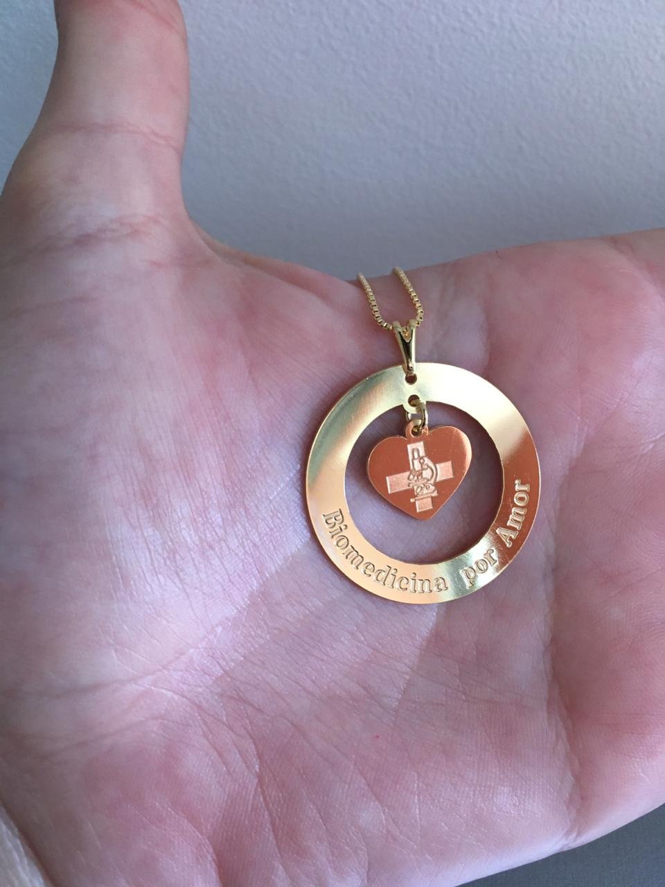 Colar amo minha profissão folheado a ouro 18k (item personalizado, leia a descrição)