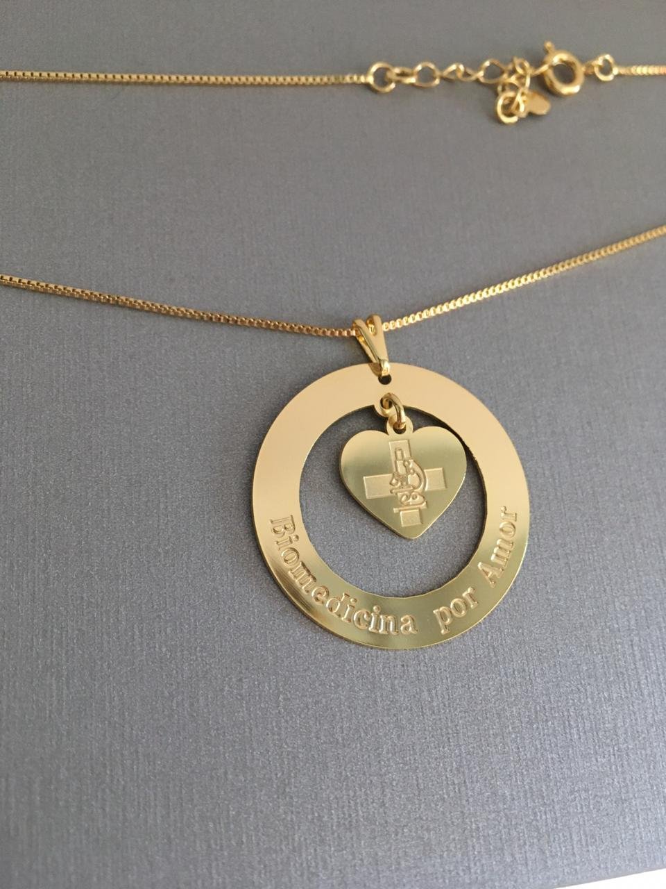 Colar amo minha profissão folheado a ouro 18k (item personalizado, leia a descrição)