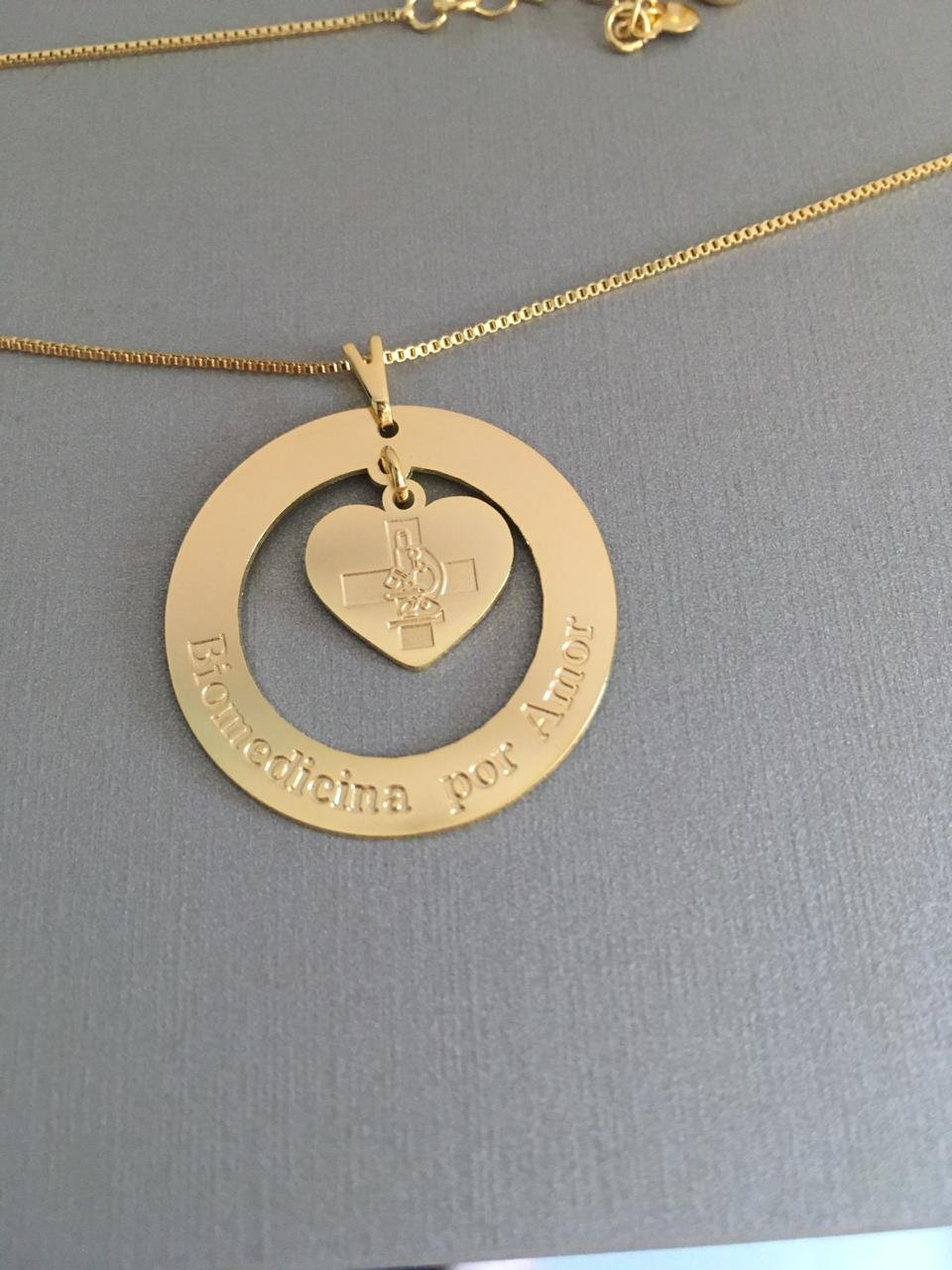 Colar amo minha profissão folheado a ouro 18k (item personalizado, leia a descrição)
