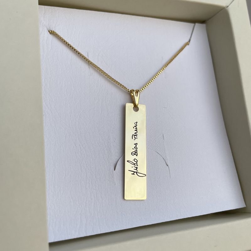 Colar Assinatura somente na frente folheado a ouro 18k - 2 dias úteis para envio