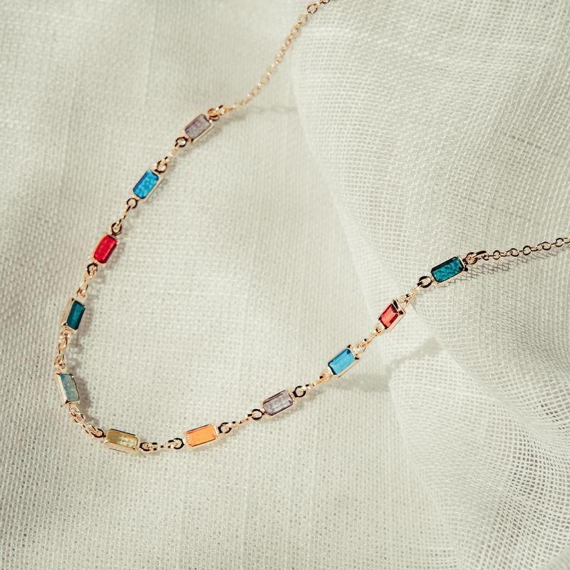 Colar Brisa de Cores folheado a ouro 18k