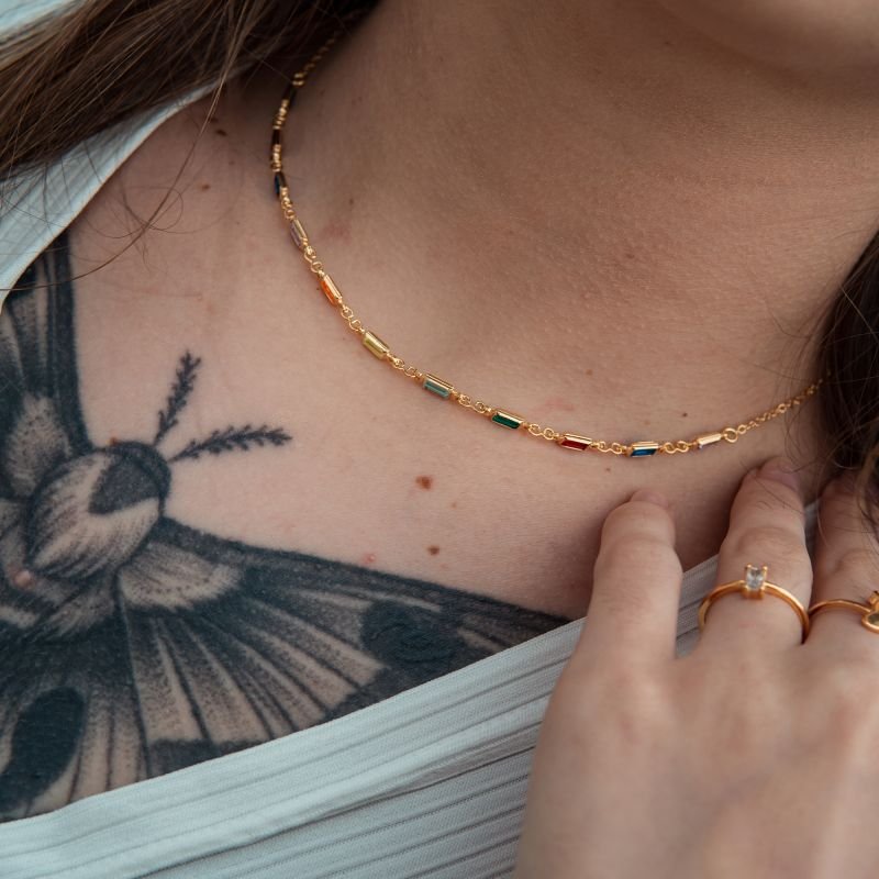 Colar Brisa de Cores folheado a ouro 18k