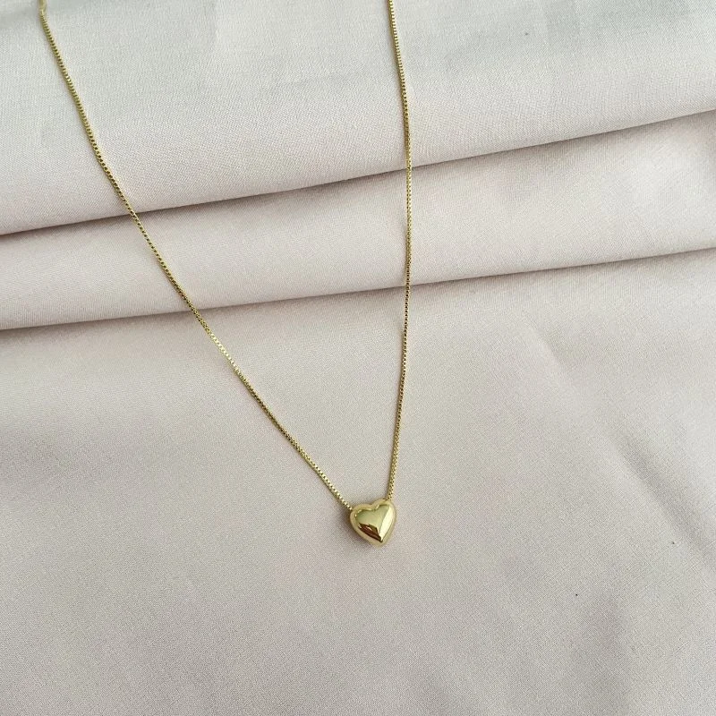 Conjunto Coração Bold folheado a ouro 18k