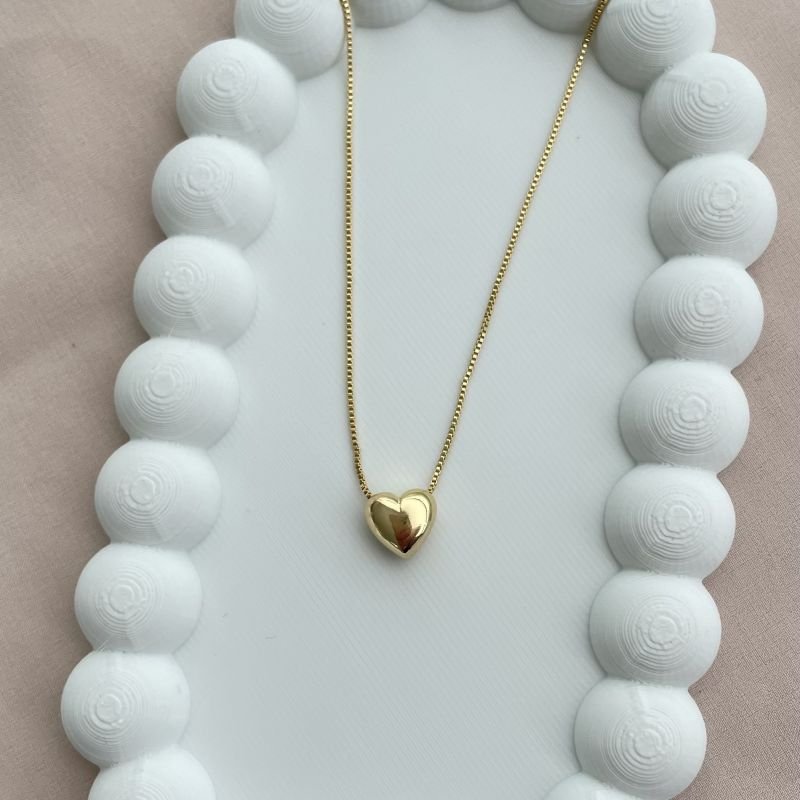 Colar Coração Bold folheado a ouro 18k