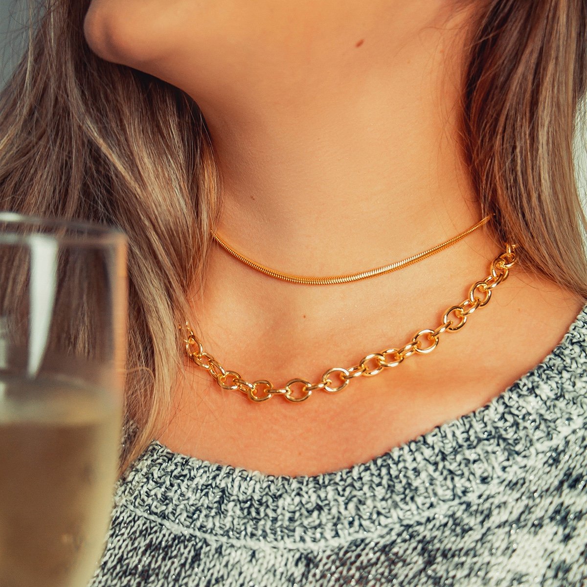 Colar de Fio Alemão folheado a ouro 18k