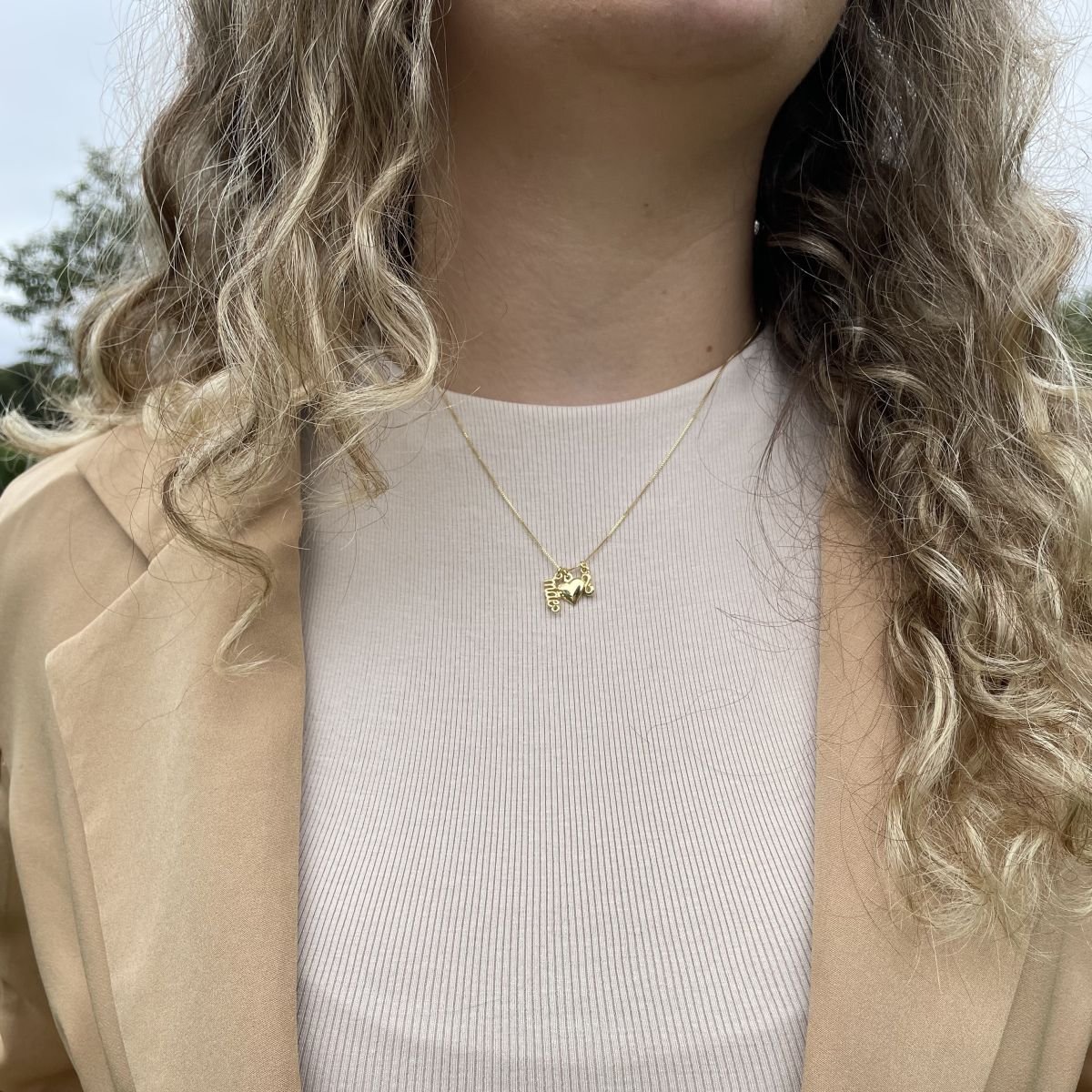 Colar de mãe com 3 pingentes folheado a ouro 18k
