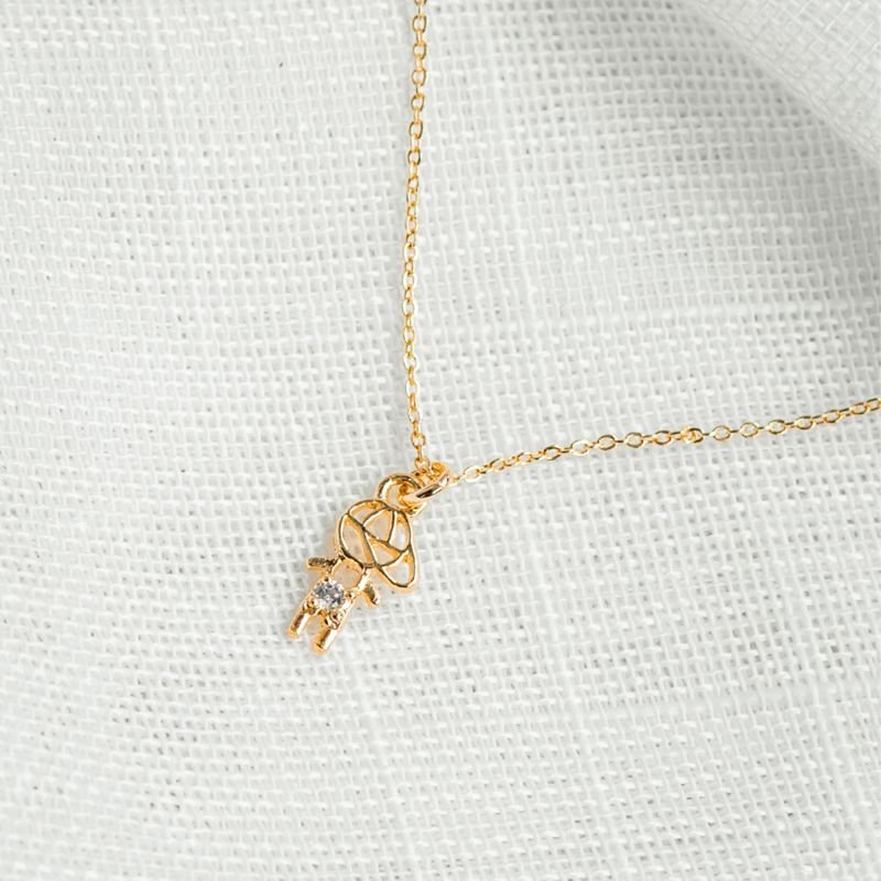 Colar de menino com ponto de luz folheado a ouro 18k