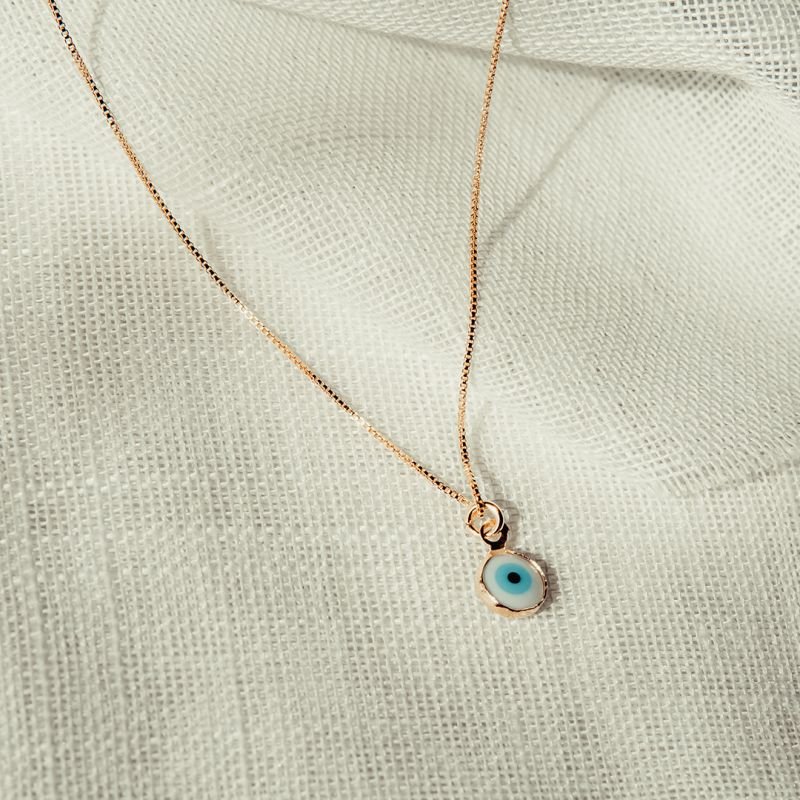 Colar de olhinho grego folheado a ouro 18k