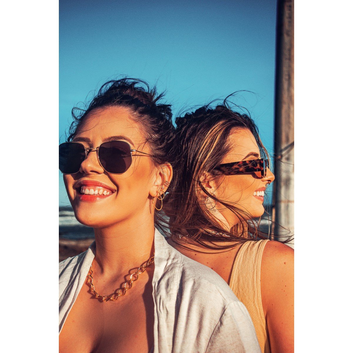 Colar Elos Groumet com Fios Longos folheado a ouro 18k