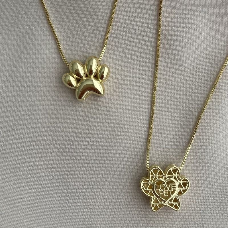 Colar Patinha Love Pet folheado a ouro 18k