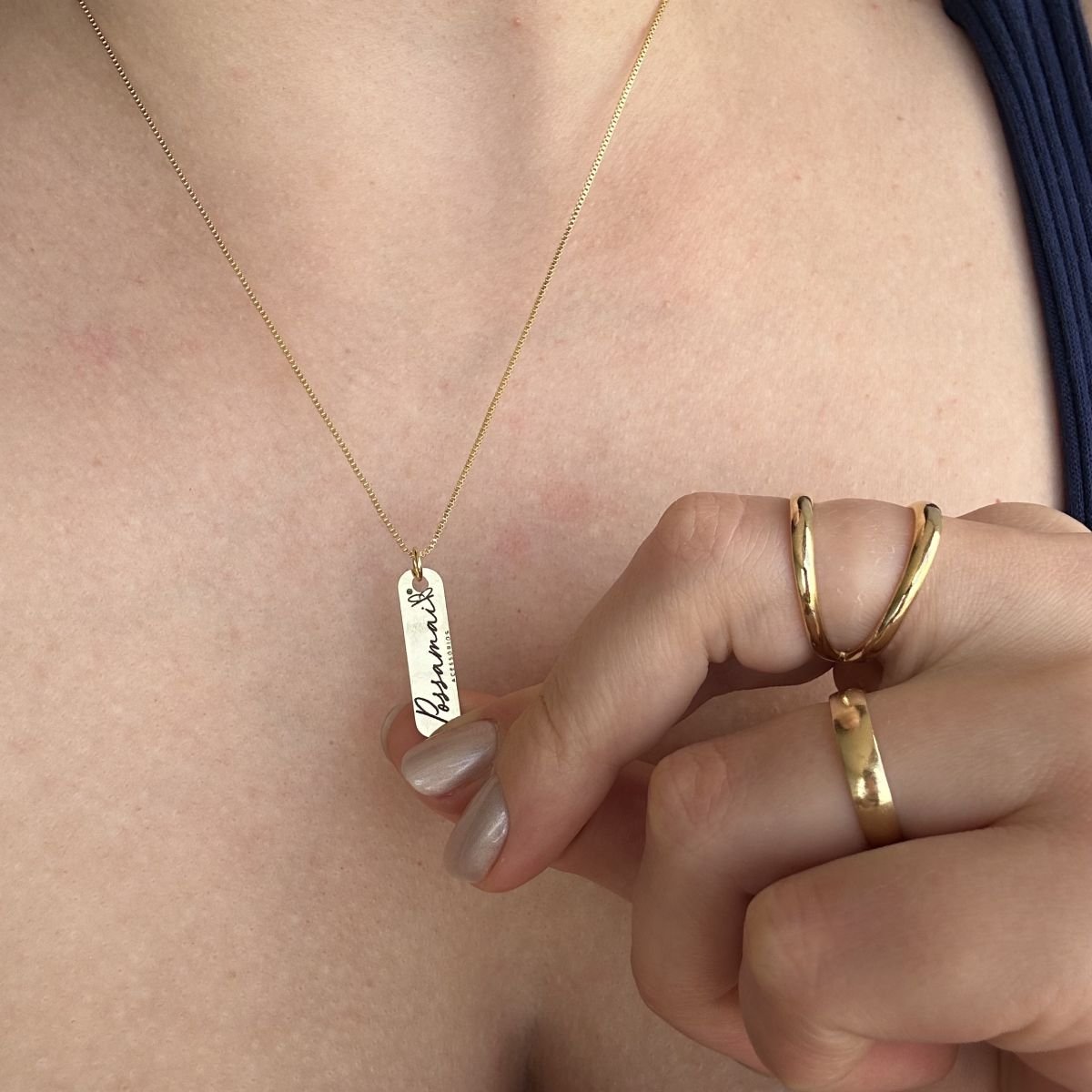 Colar Essência folheado a ouro 18k - 2 dias úteis para envio