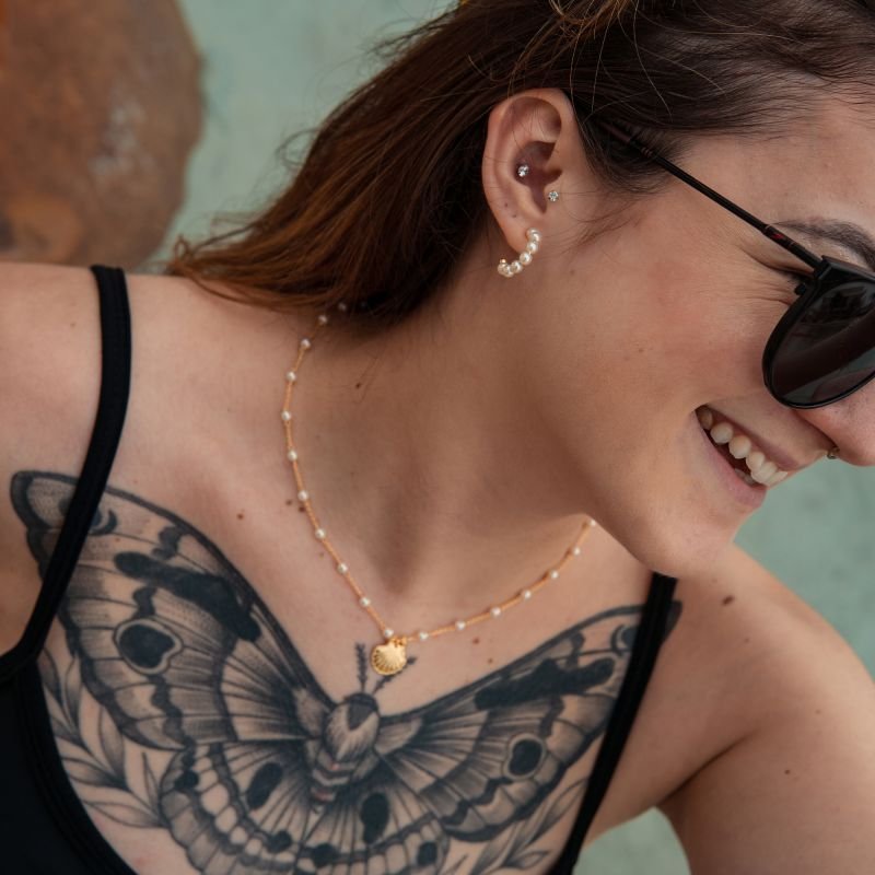Colar Tesouro do Mar folheado a ouro 18k