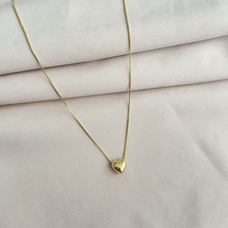 Conjunto Coração Bold folheado a ouro 18k