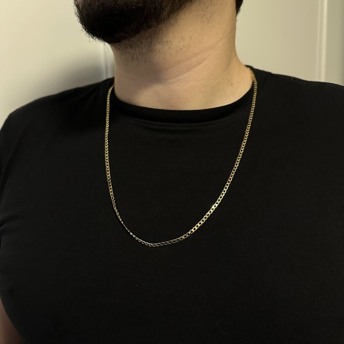 Corrente de elos groumet folheada a ouro 18k