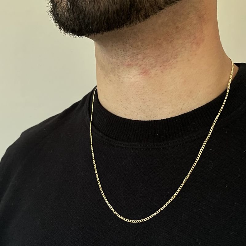 Corrente de elos groumet folheada a ouro 18k