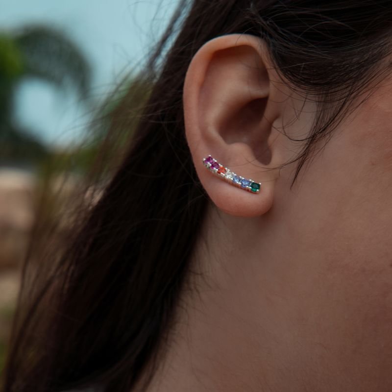 Ear cuff da sorte folheado a prata