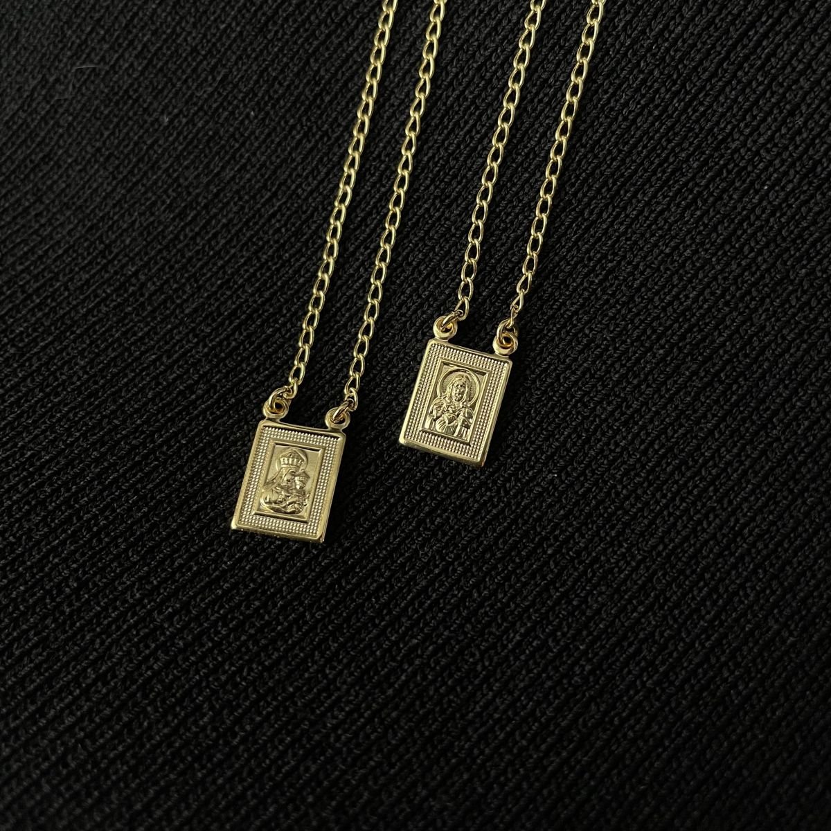 Escapulário Nossa Senhora do Carmo folheado a ouro 18k
