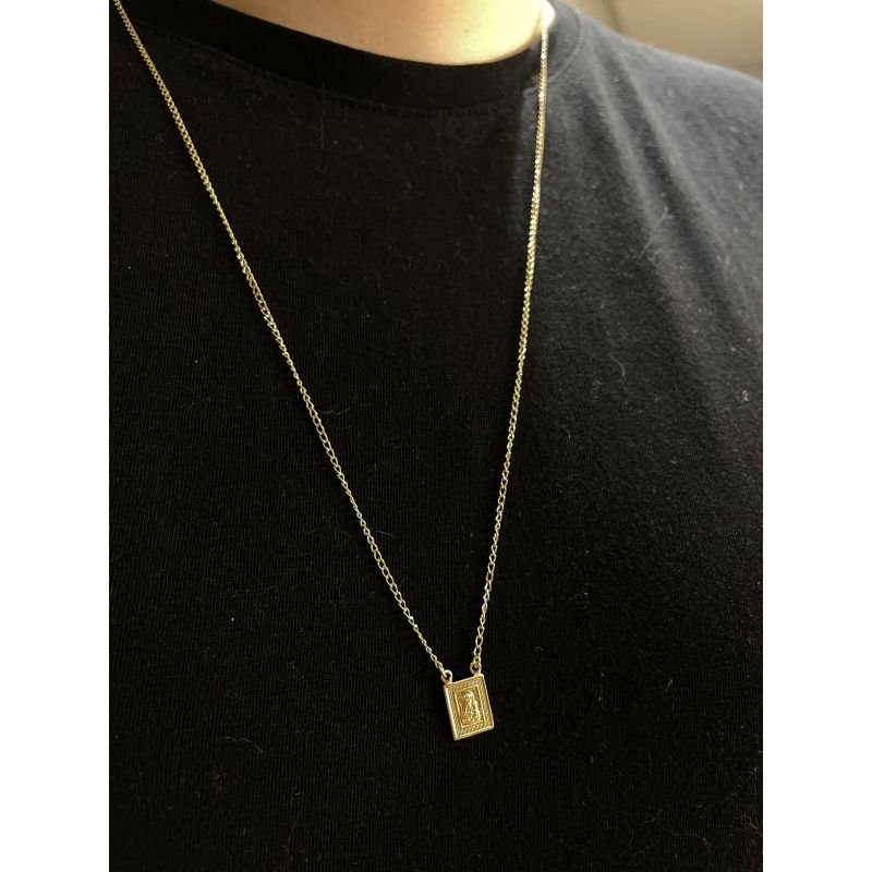 Escapulário Nossa Senhora do Carmo folheado a ouro 18k