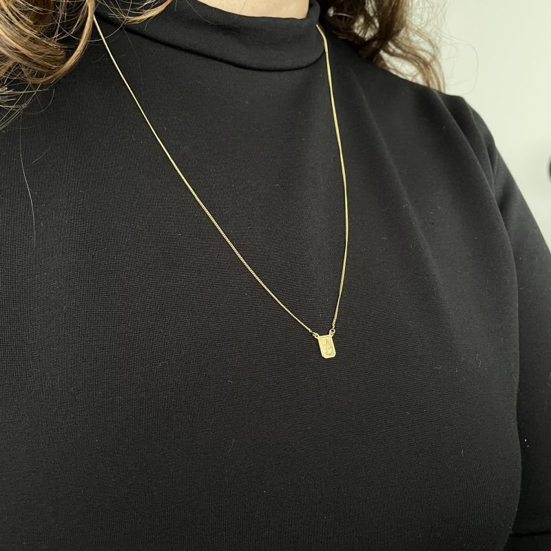 Escapulário Nossa Senhora do Carmo folheado a ouro 18k