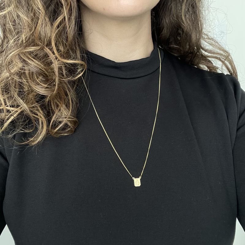 Escapulário Nossa Senhora do Carmo folheado a ouro 18k