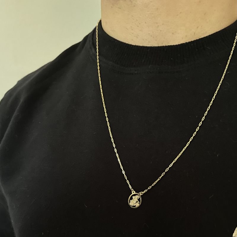 Escapulário São Jorge folheado a ouro 18k