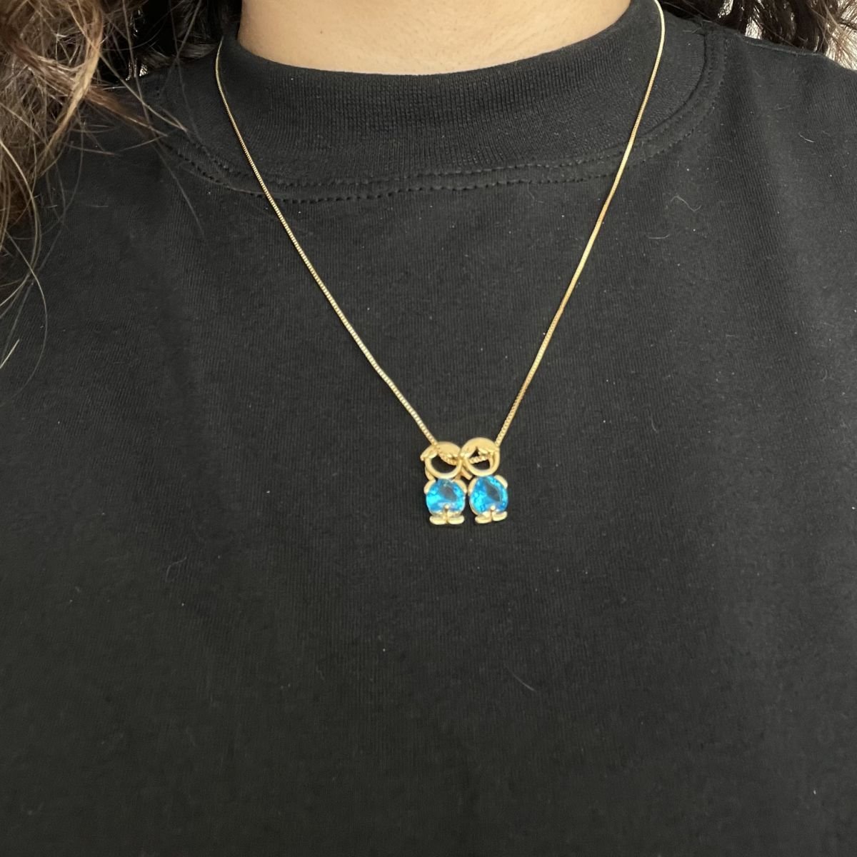 Monte o seu - Colar de 2 filhos folheado a ouro 18k
